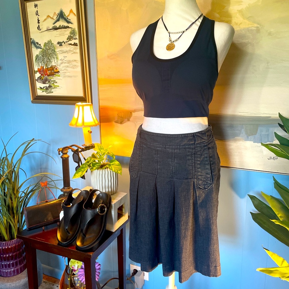 INC International Concepts Asymmetrical Dark Blue Skirt